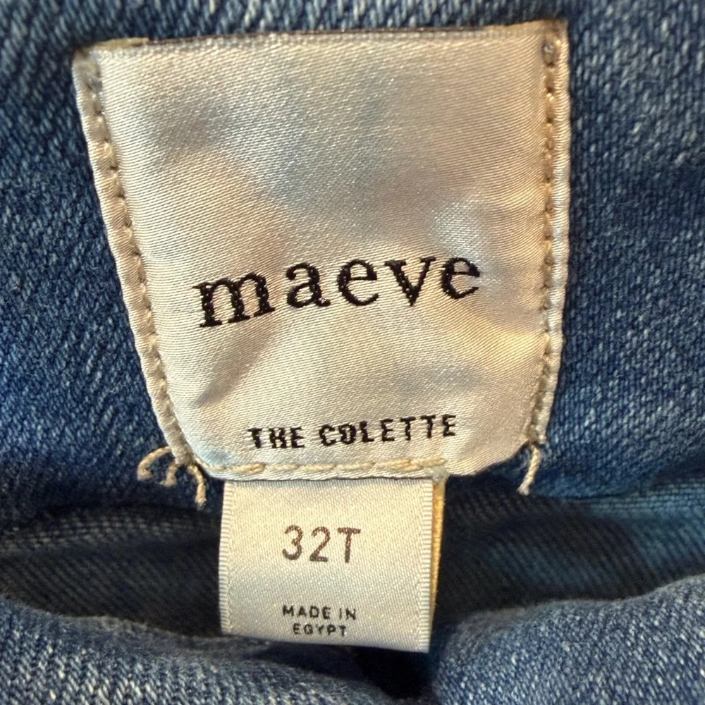 Maeve Anthropologie The Colette Wide-Leg Crop Patch Pocket Jeans Tall 32T - Picture 10 of 12